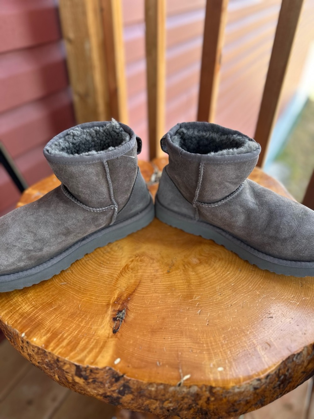 UGG Gray Shearling Booties - Picture 4 of 9